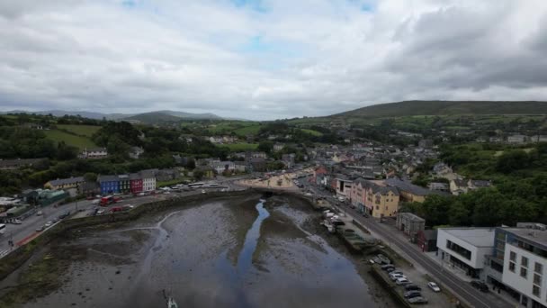 Bantry Town South West County Cork Ireland Push Aerial Drone — Vídeos de Stock