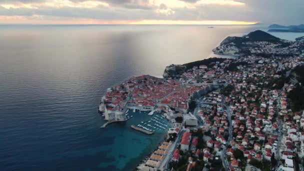 Flying Drone Cliffs Dubrovnik Croatia — Vídeos de Stock
