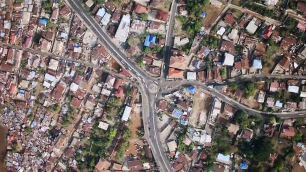 Top Static Aerial Hyperlapse Congo Cross Roundabout Freetown Sierra Leone — 비디오