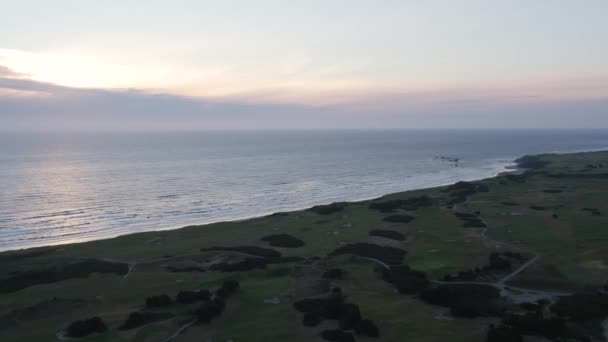 Gorgeous Sunset Links Bandon Dunes Golf Course Oregon Coast — Stok video