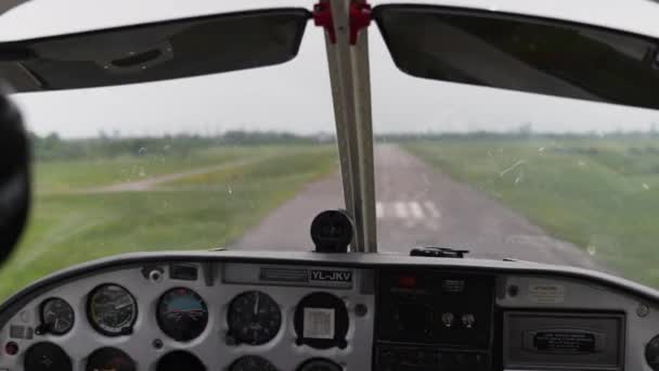 Jitters Turbulence Private Small Airplane Cockpit — Video Stock
