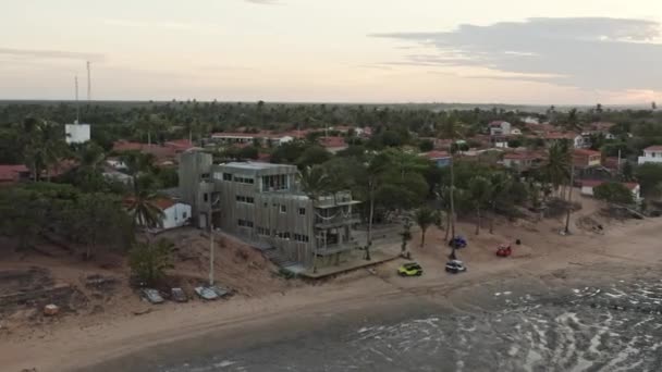 Small Guriu Hotel Resort Famous Kite Surf Spot Brazil Drone — Vídeo de Stock