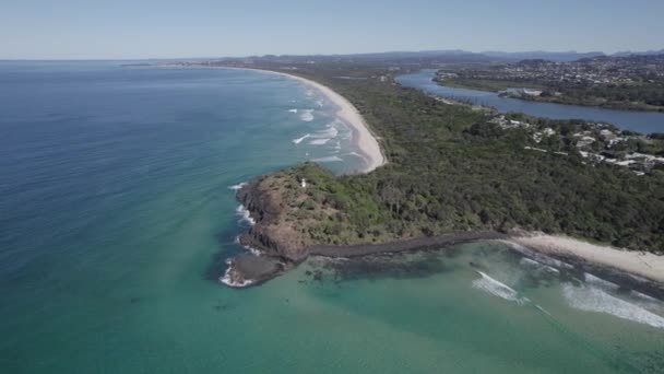 Fingerköpfe Der Tweed Coast Nördlichen New South Wales Australien Drohnenschuss — Stockvideo
