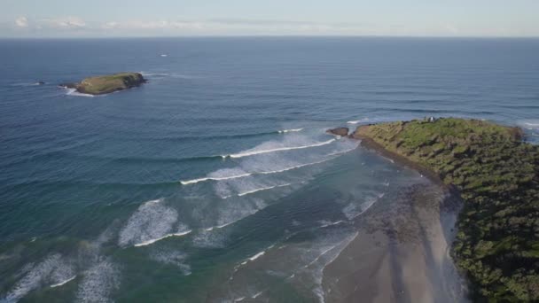 Serene Nature Fingal Head Shore Cook Island Tasman Sea Coast — Stockvideo