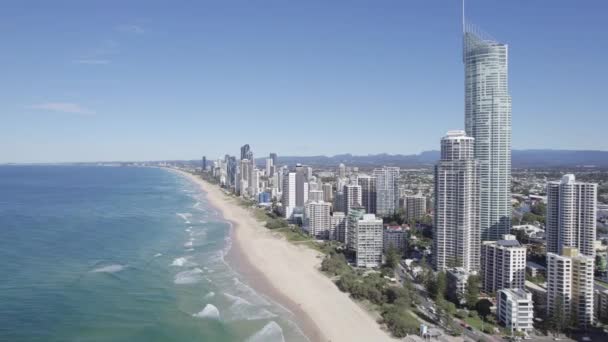 Tallest Building Skyscraper Surfers Paradise Gold Coast Queensland Australia Aerial — Vídeo de Stock