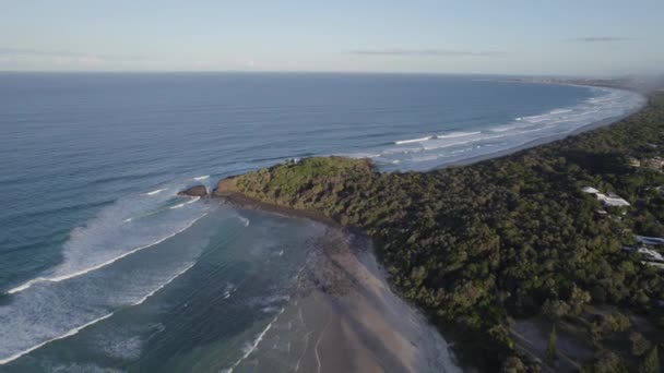 Aerial View Neighborhood Fingal Head Nsw Australia Drone Shot — Vídeos de Stock