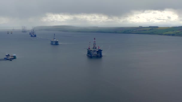 Offshore Drilling Scotland City Invergordon Drilling Seabed Explore Extract Petroleum — Stok Video