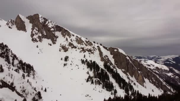 Kosovo Mountains Drone Parallax Winter — Video Stock