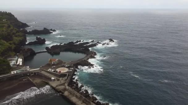 Epic Rocks Middle Sea Madeira Shot Dji — Video Stock