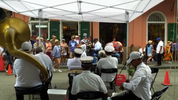 Jazz Band Performing Royal Street French Quarter Fest New Orleans — 비디오