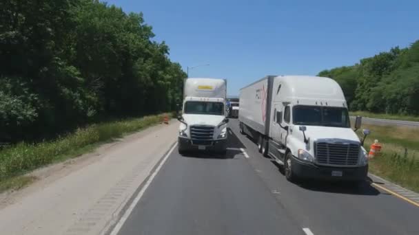 Highway Travel Joliet Illinois Front View Slow Moving — Vídeos de Stock