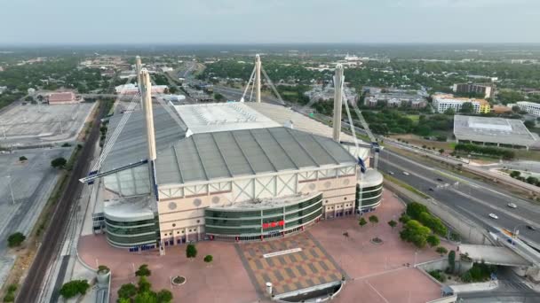 Convention Center San Antonio Texas Heb Store Sponsorship Sign Aerial — Stock video