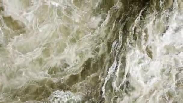 Aerial Drone Top View Swirling Rushing Water Texture Nile River — ストック動画