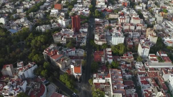 Urban Buildings Streets Populated Mexico City Midday Aerial — Vídeo de Stock