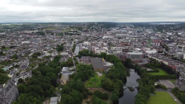 Cork City Ireland Aerial Drone View — Stockvideo