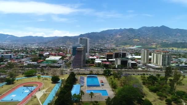 Flying Sabana Park City San Jos Costa Rica Looking Sports — ストック動画