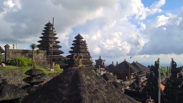 Bali Island Indonesia Pura Besakih Mother Hindu Temple Mesu Towers — стокове відео