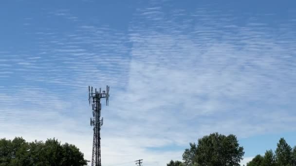 Sky Cloud Formation Chemtrail Cell Phone Tower 60P — Stockvideo