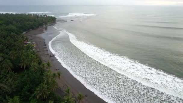 Bali Island Paradise Tropical Scenic Aerial Coastline View Traditional Fisherman — Stockvideo