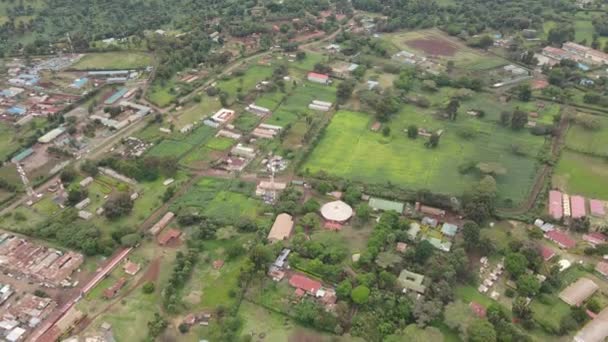 Landscape Rural Village Loitokitok Southern Kenya Aerial Panorama — Wideo stockowe