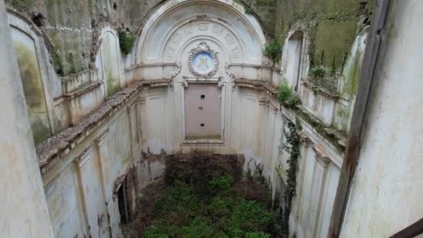 Abandoned Chapel Reale Del Demanio Calvi Caserio Reale Small Village — Stockvideo