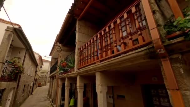 Touristic Town Majestic Balconies Spain Dolly Forward Walking View — Stockvideo