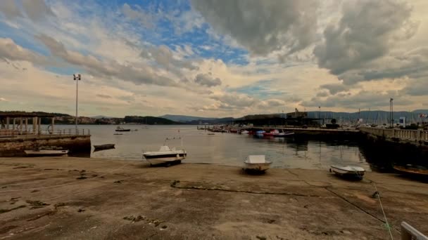 Port Harbor Touristic Town Combarro Pontevedra Sideways Establisher — Vídeo de Stock