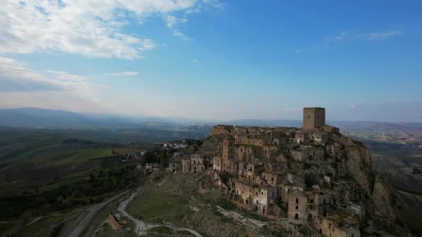 Craco Abandoned Town Basilicata Southern Italy Ghost Town Hit Landslide — 비디오