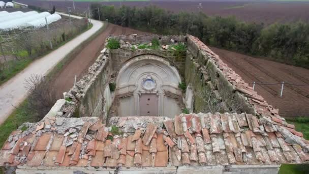 Abandoned Chapel Reale Del Demanio Calvi Caserio Reale Small Village — Stok Video