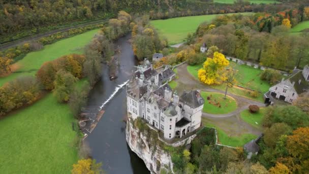 Vianden Castle Located City Vianden North Luxembourg Huge Fortified Castle — Stock video