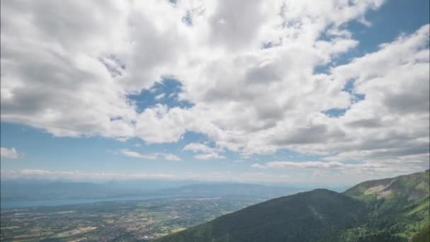 Time Lapse Fast Moving White Clouds Taken Jura Mountains Looking — Vídeos de Stock