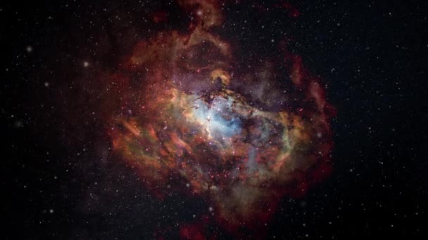 Eagle Nebula Constellation Serpens Zooming Eagle Nebula Surrounding Halo Wide — Stock Video