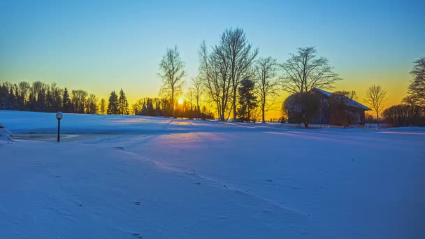 Tons Dinâmicos Pôr Sol Derretendo Neve Timelapse — Vídeo de Stock