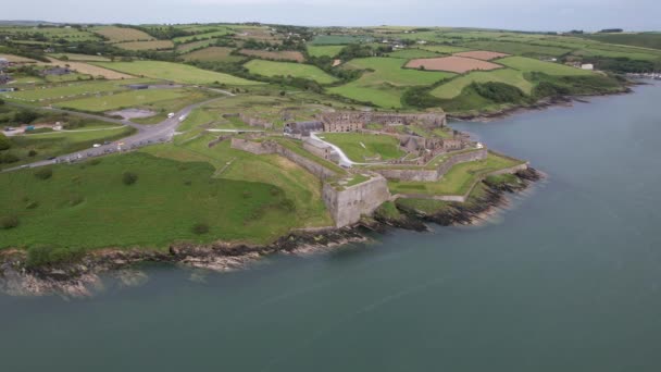 Charles Fort Kinsale Ireland Drone Aerial View — Stockvideo