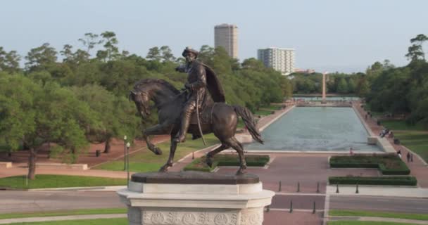 Drone View Sam Houston Statue Hermann Park Houston Texas — Video