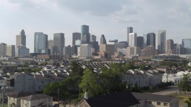 Establishing Shot Downtown Houston Historic Third Ward Area — ストック動画