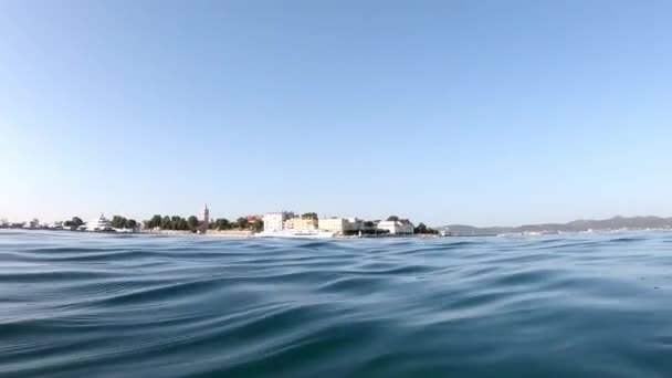 Swim Adriatic Sea Early Morning Zadar — 图库视频影像