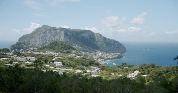 Beautiful View Capri Monte Solaro Form Villa Jovis Sunny Day — Stockvideo