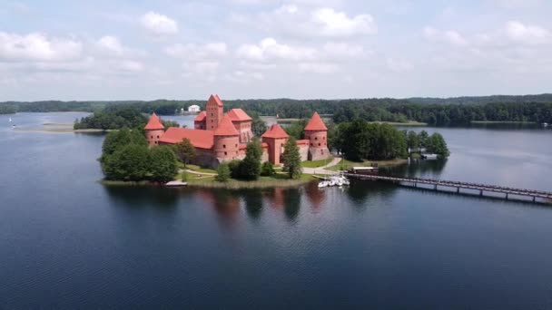 Flight Trakai Castle Lithuania — ストック動画