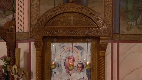 Icon Virgin Mary Jerusalem Orthodox Church Saint Apostles Bartholomew Barnabas — Video