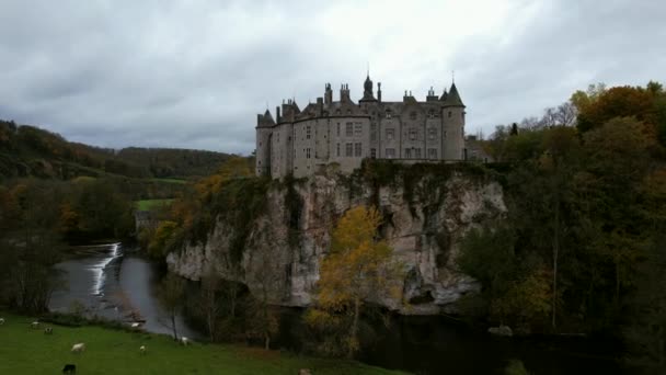 Vianden Castle Located City Vianden North Luxembourg Huge Fortified Castle — Stockvideo