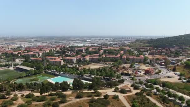 Majestic Landscape Apartment Buildings Madrid Suburbs Aerial Drone View — Stock Video