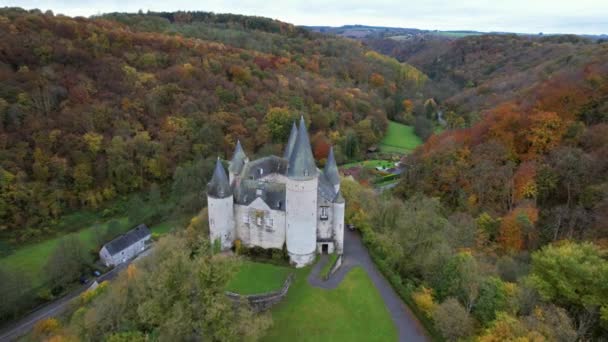 Bourscheid Castle Located Village Bourscheid North Luxembourg Medieval Castle Dating — Stock video