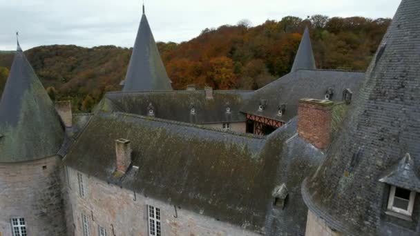 Bourscheid Castle Located Village Bourscheid North Luxembourg Medieval Castle Dating — ストック動画