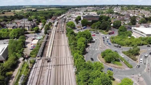 Rising Drone Shot Transport Links Colchester Essex – Stock-video