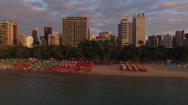 Aerial Footage Praia Iracema Fortaleza Brazil — Vídeos de Stock