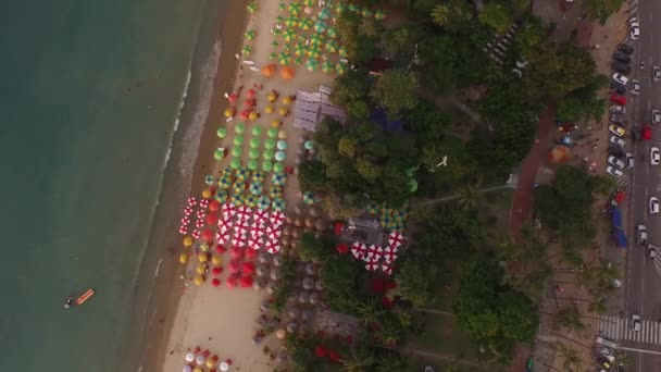 Aerial Footage Beira Mar Beach Ceara Brazil — Stockvideo