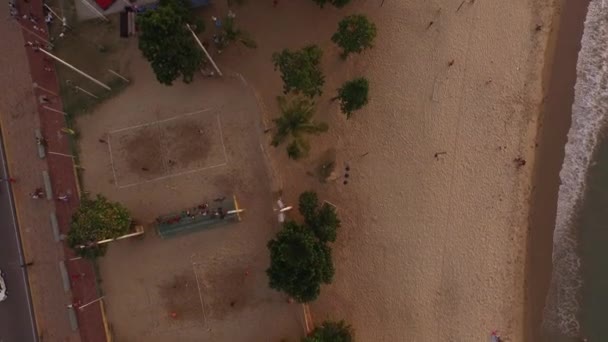 Vista Para Cima Praia Cidade Fortaleza Beira Mar Pôr Sol — Vídeo de Stock