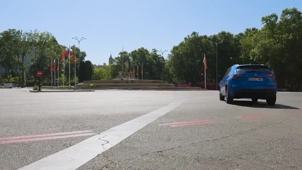 City Traffic Madrid Timelapse Low Angle View — Wideo stockowe