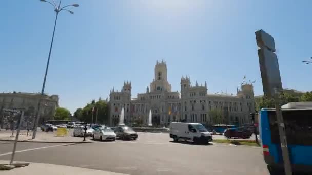 Palacio Comunicación Con Vehículos Movimiento Calle Hiperlapso Movimiento — Vídeo de stock